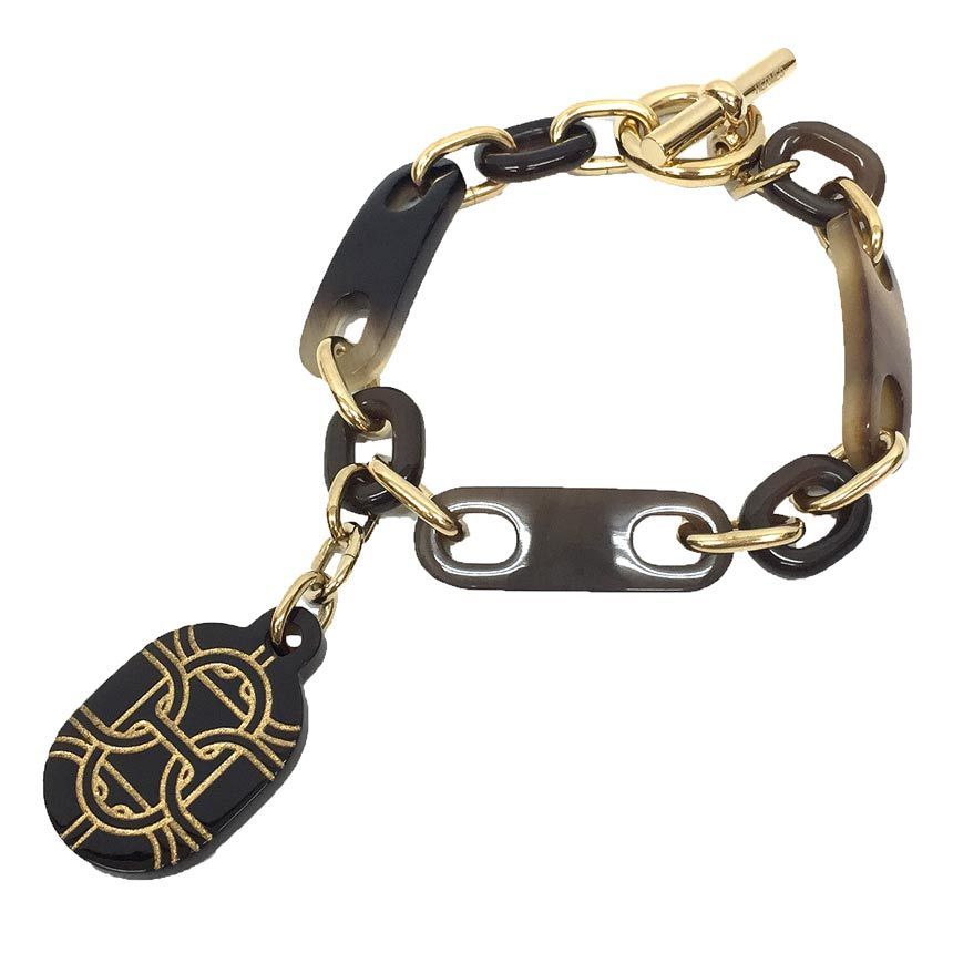 美品 HERMES エルメス ブレスレット シェーヌダンクル バッファロー 
