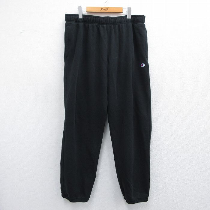 W39/古着 チャンピオン champion スウェット パンツ メンズ ワンポイントロゴ 黒 ブラック 25apr25 中古 ボトムス ロング