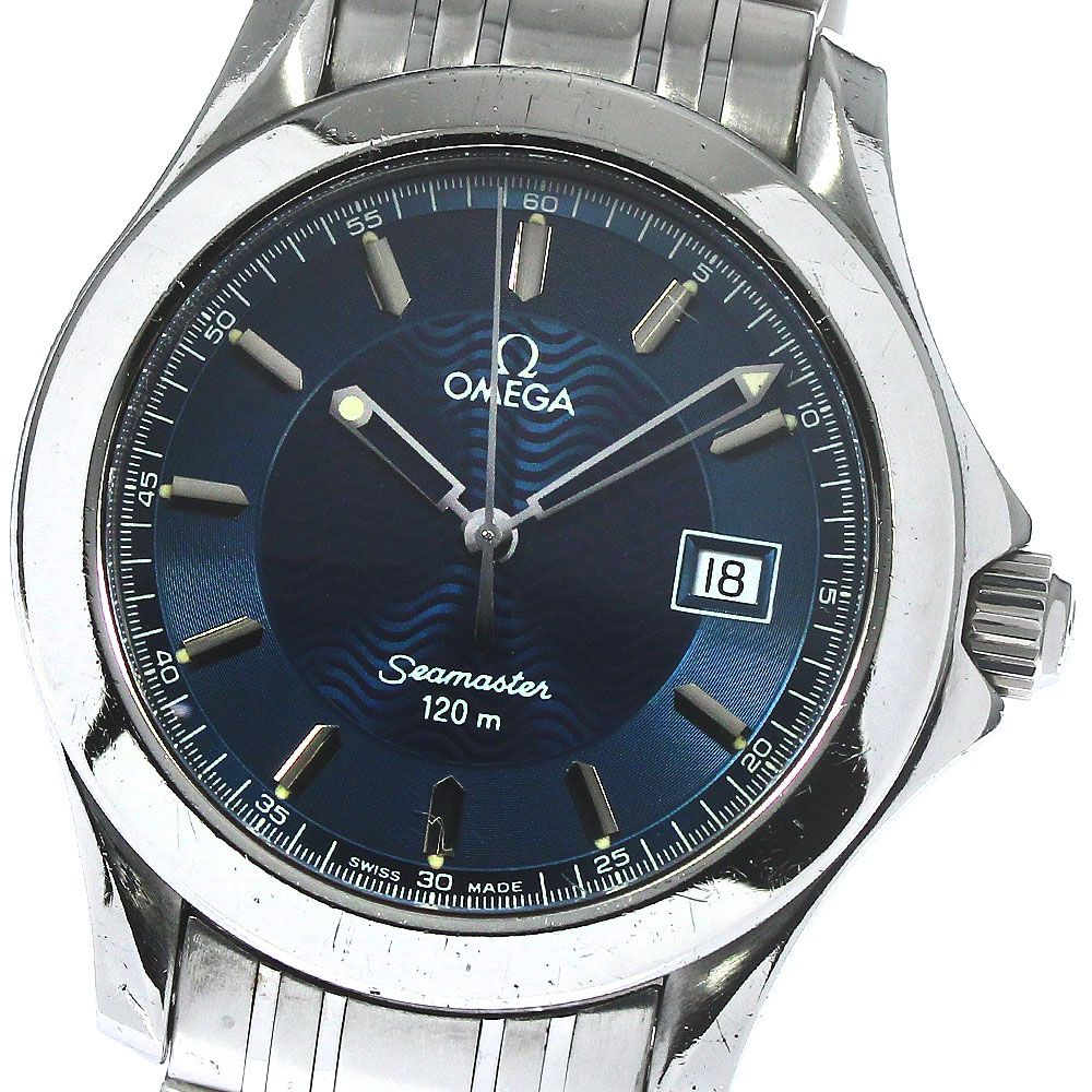 オメガ OMEGA 2511.81 シーマスター120 デイト クォーツ メンズベルト訳あり_777376