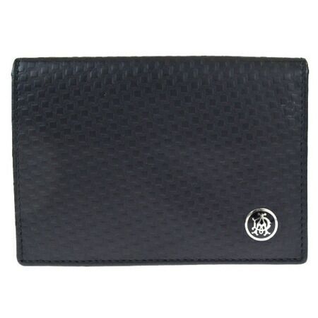 【中古】 美品 ダンヒル dunhill カードケース 名刺入れ パスケース 定期入れ ブラック レザー 01HB654
