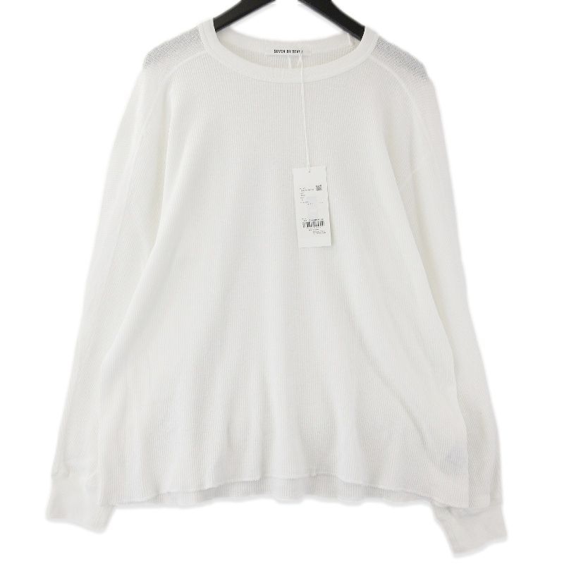 ♥ SEVEN BY SEVEN セブンバイセブン THERMAL SHIRTS 800-5166105 サーマル 長袖Ｔシャツ 日本製 ホワイト 白 S タグ付き 71013626