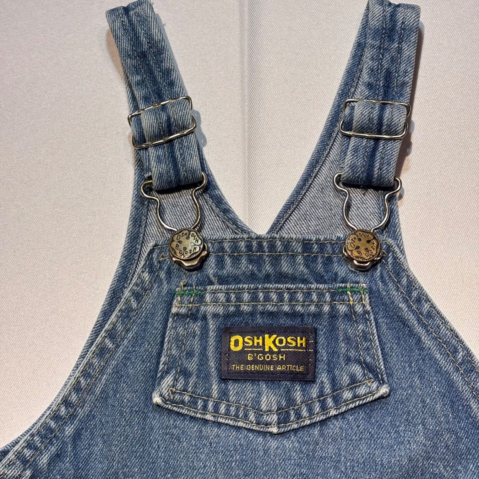 【2着セット】OSHKOSH キッズオーバーオール インディゴ 18M/90 OSHKOSH オシュコシュ ヴィンテージ 90s USA製 オーバーオール