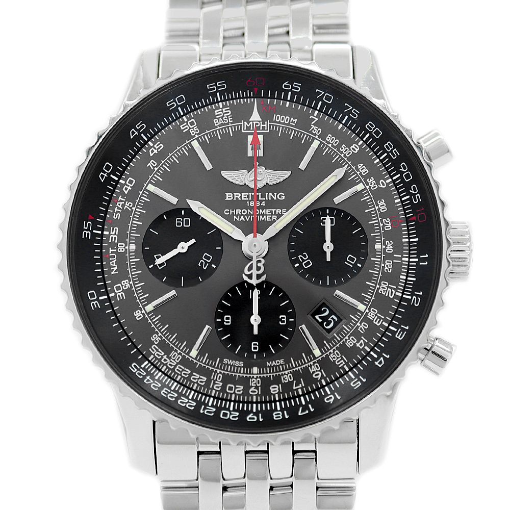 BREITLING ブライトリング ナビタイマー B01 クロノグラフ 43 ジャパンエディション 世界1000本限定 AB0121 デイト スモールセコンド 30m防水 裏スケ ストラトスグレー ステンレス メンズ 自動巻き【