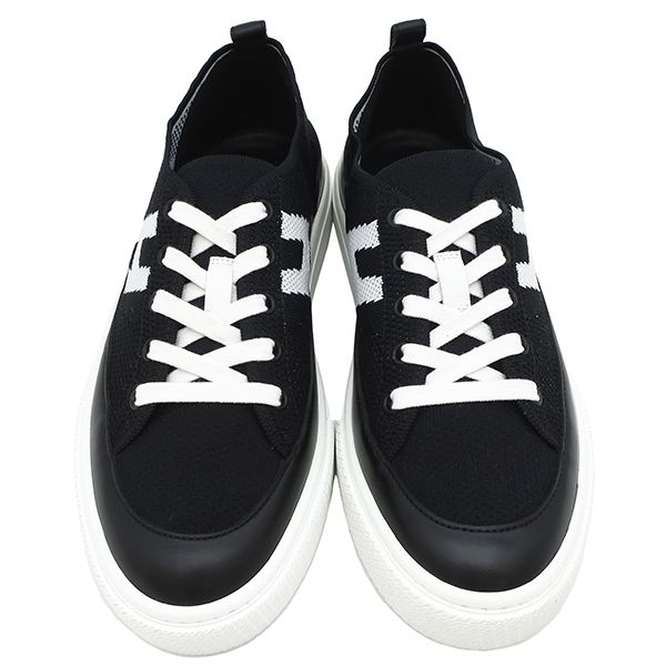 エルメス HERMES スニーカー ディープ ニット カーフ ブラック