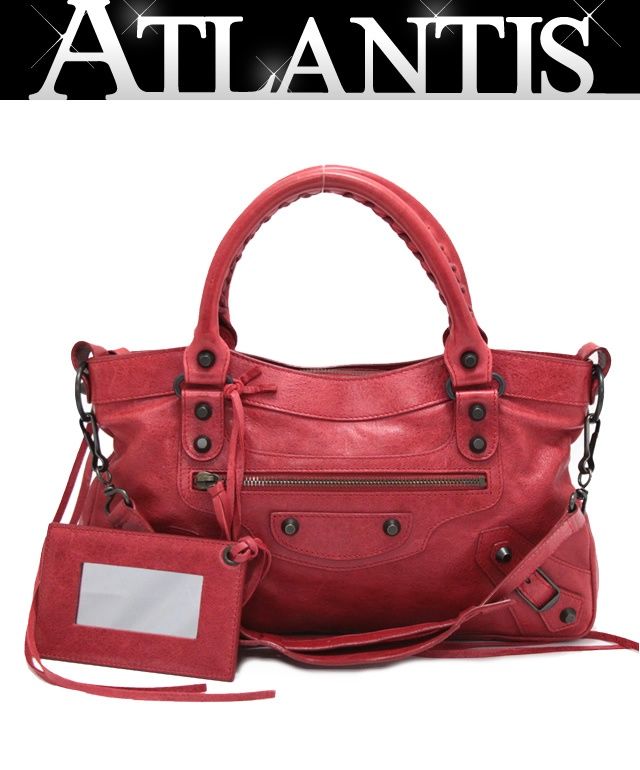 バレンシアガ BALENCIAGA ザ ファースト 2WAYバッグ レザー 赤 103208