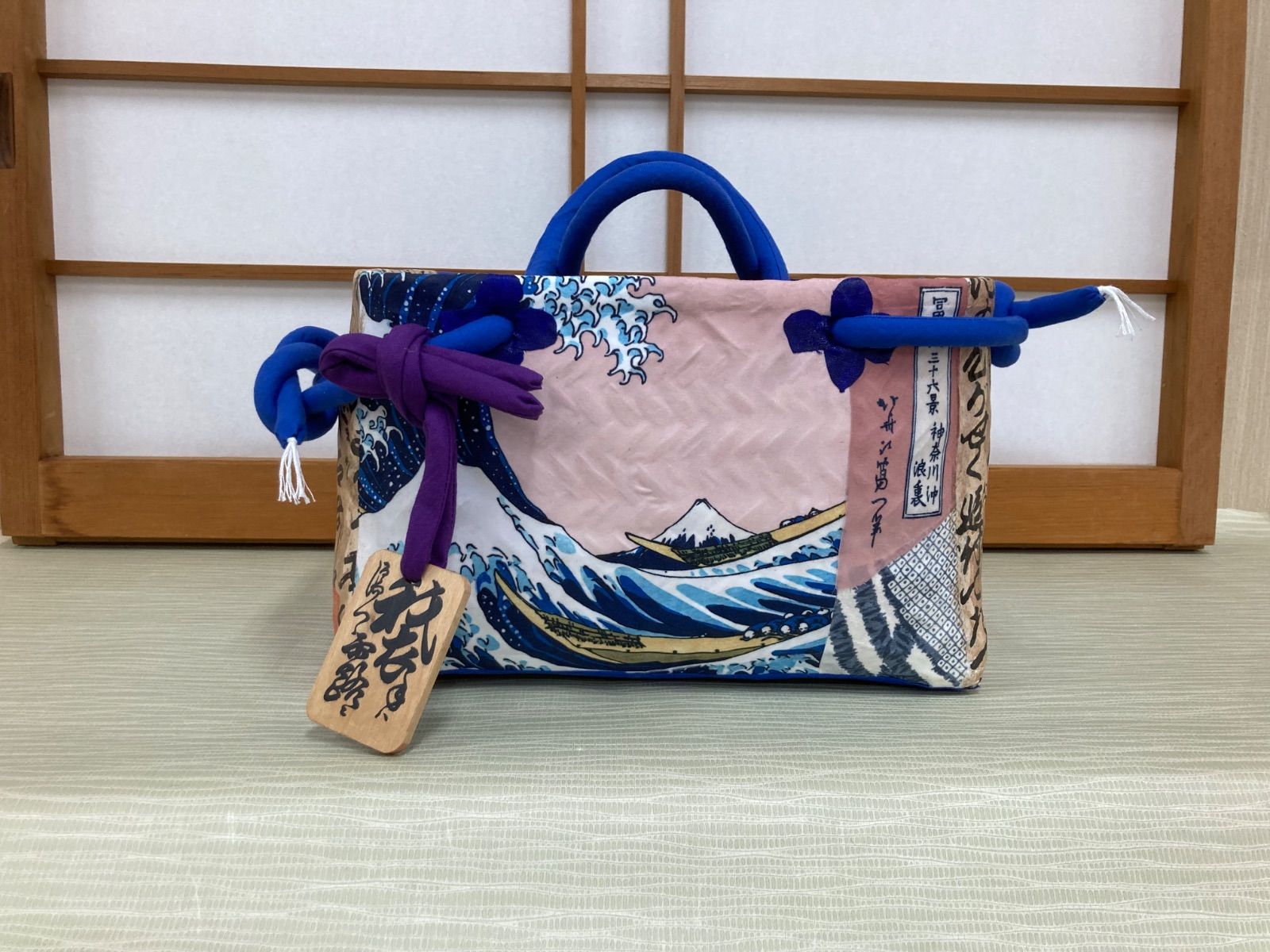 歌麿 浮世絵 美人 一閑張り バッグ かごバッグ ハンドバッグ 正絹 花 特大 歌麿 浮世絵 美人 一閑張り バッグ かごバッグ ハンドバッグ 正絹 花 特大