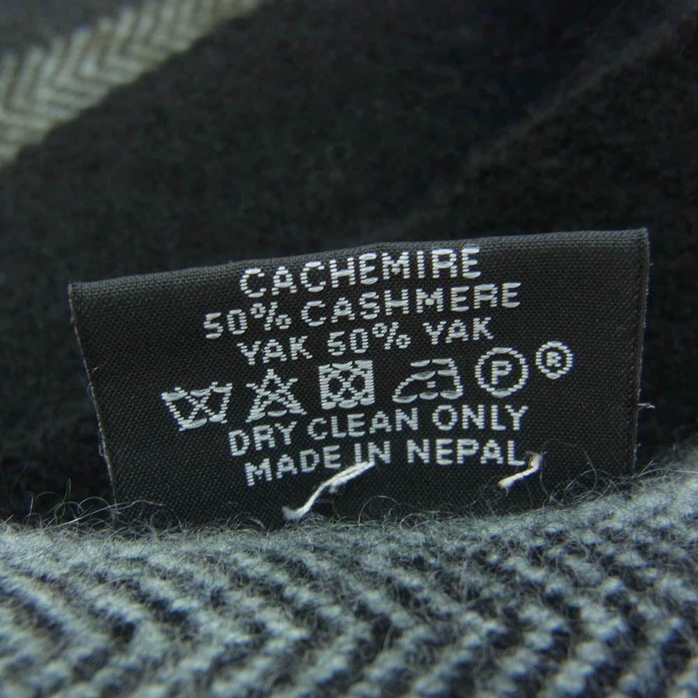 HERMES エルメス カシミア カシミヤ 50％ ヤク 50％ ブロックチェック