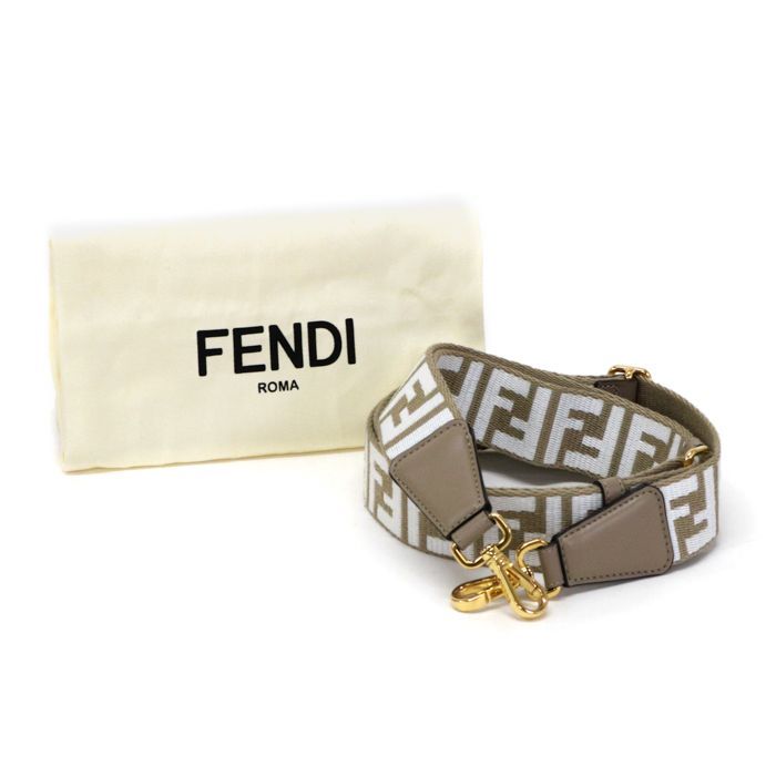 フェンディ ズッカ ショルダーストラップ キャンバス×レザー
