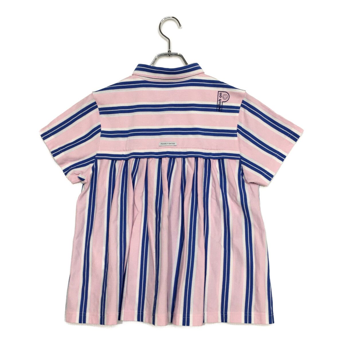レディース パーリーゲイツ PEARLY GATES 半袖ポロシャツ 2 L ピンク×青 ストライプ USTAUSTRALIA_COM_AU