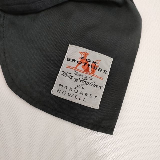 マーガレットハウエル フォックスブラザーズ ウール リネン パンツ M 紺 MARGARET HOWELL/FOX BROTHERS SUMMER WOOL パンツ 21AW コン