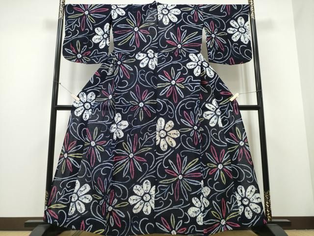 平和屋着物∴夏物 浴衣 有松鳴海絞り 舞菊文 綿 CAAY4477ng