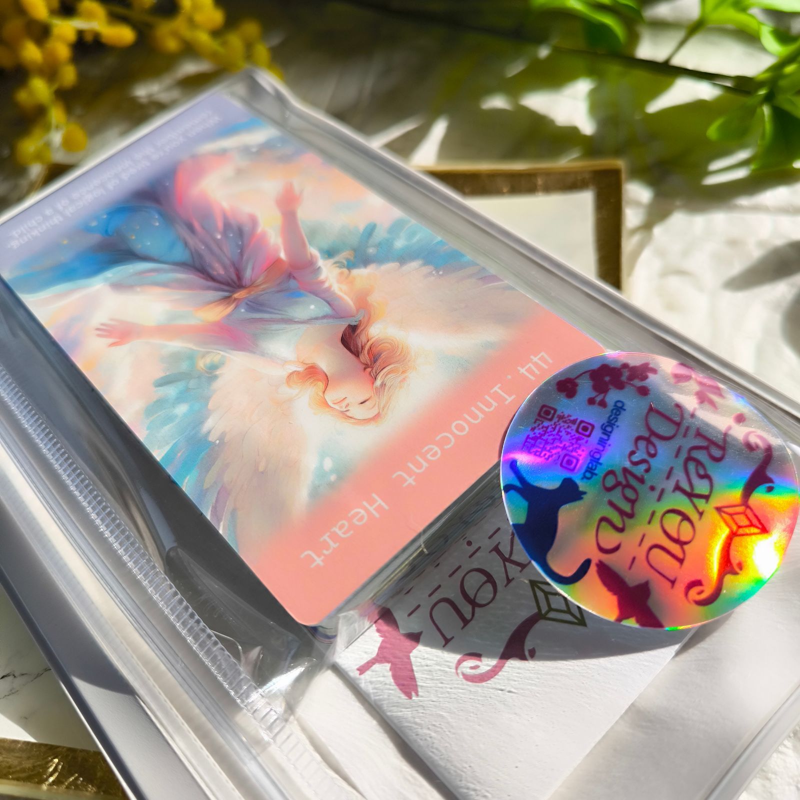 春の新作＊ネオンパステルと光あふれる女神の世界＊心理士が作る44枚組オラクルカード「ReYOU design CARDS」｜あなたのお気に入りの場所でセルフカウンセリング｜前向きで思考整理できるメッセージで疲れた心にリラックスと元気をチャージ｜マット加工版