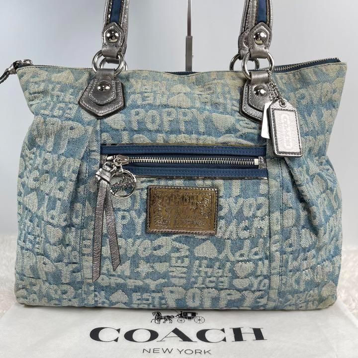 ✨美品✨COACH コーチ ポピー デニム ハンドバッグ トートバッグ 