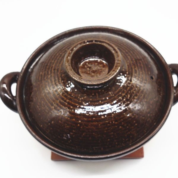 長谷園 伊賀土鍋 大（3〜5人用）直火専用 アメ釉