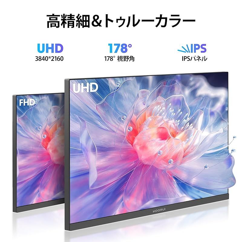 KOORUI 4K モニター 27インチ ゲーミングモニター ディスプレイ IPS非