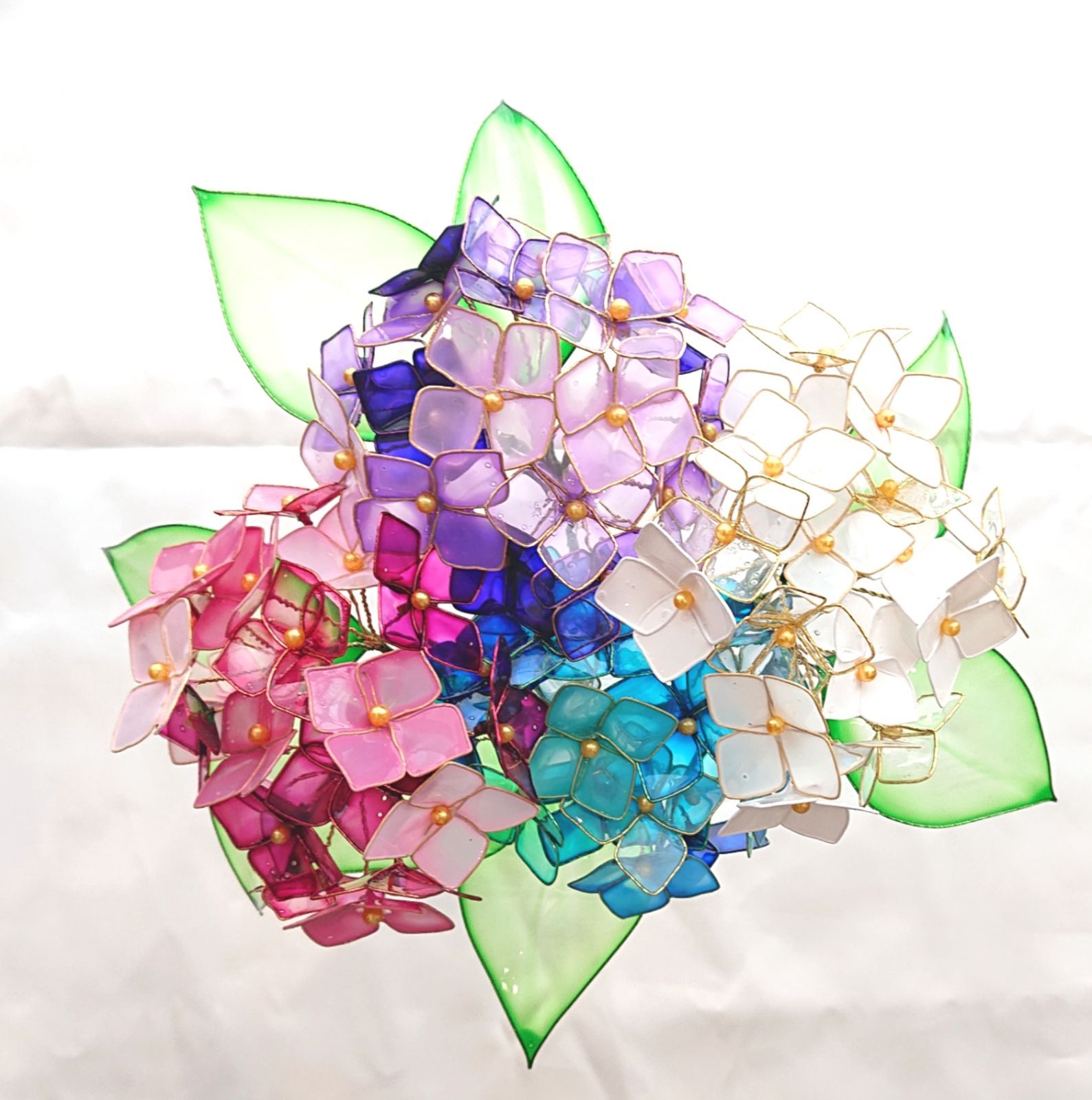 紫陽花 ４本セット アメリカンフラワー インテリアフラワー ハンドメイド 紫陽花 4本セット アメリカンフラワー インテリアフラワー 造花