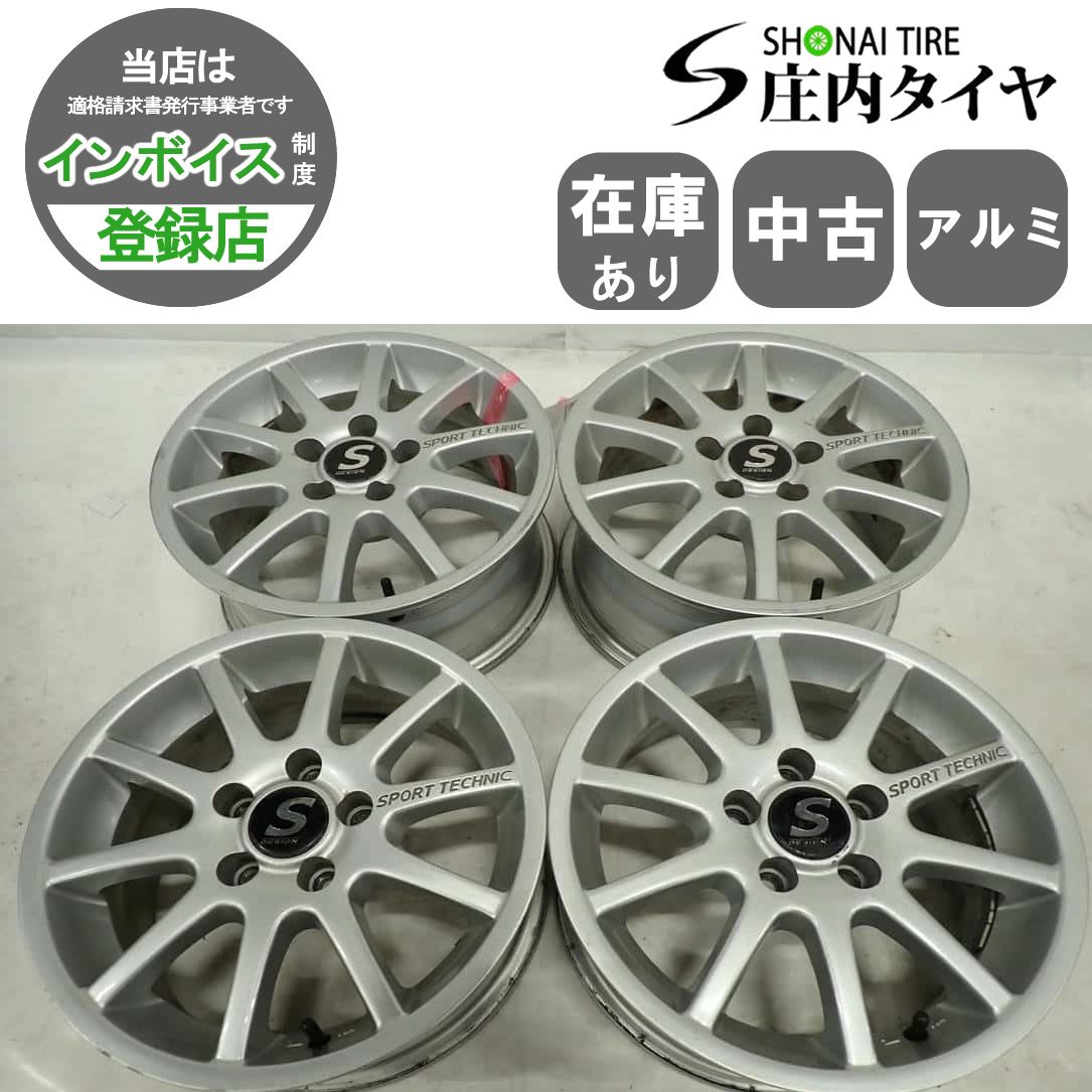 4本SET 会社宛 14×6J スポーツテクニック アルミ 5穴 PCD 100mm 38 ハブ径57mm VW フォルクスワーゲン ゴルフ4 NO F3496