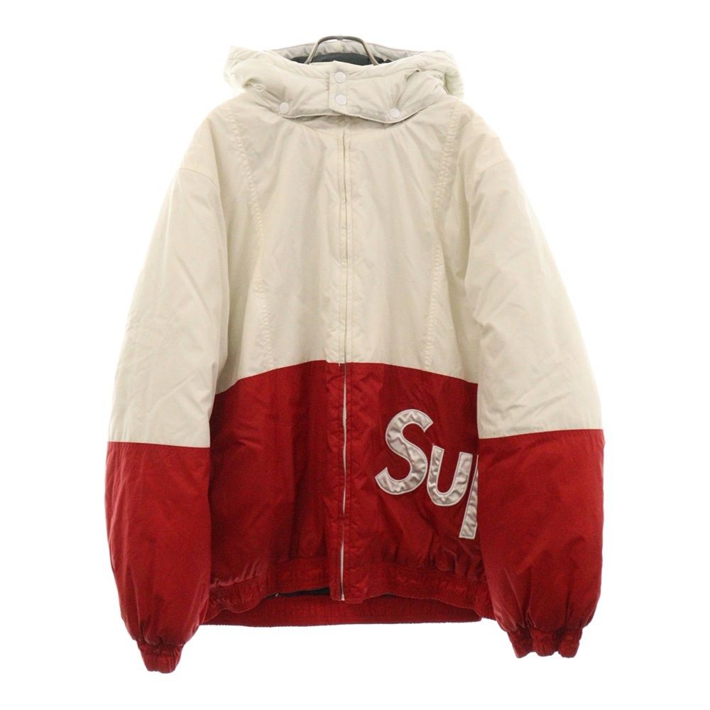 SUPREME (シュプリーム) 16AW Sideline Logo Parka Jacket ナイロンジャケット フーディー ロゴ刺繍 ホワイト/レッド
