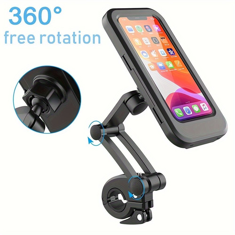 防水携帯電話ホルダー バイク用モバイルホルダー ユニバーサル自転車GPS 360°回転可能 調節可能なバイク用携帯電話ホルダー スマートフォン サイクリング お出かけ