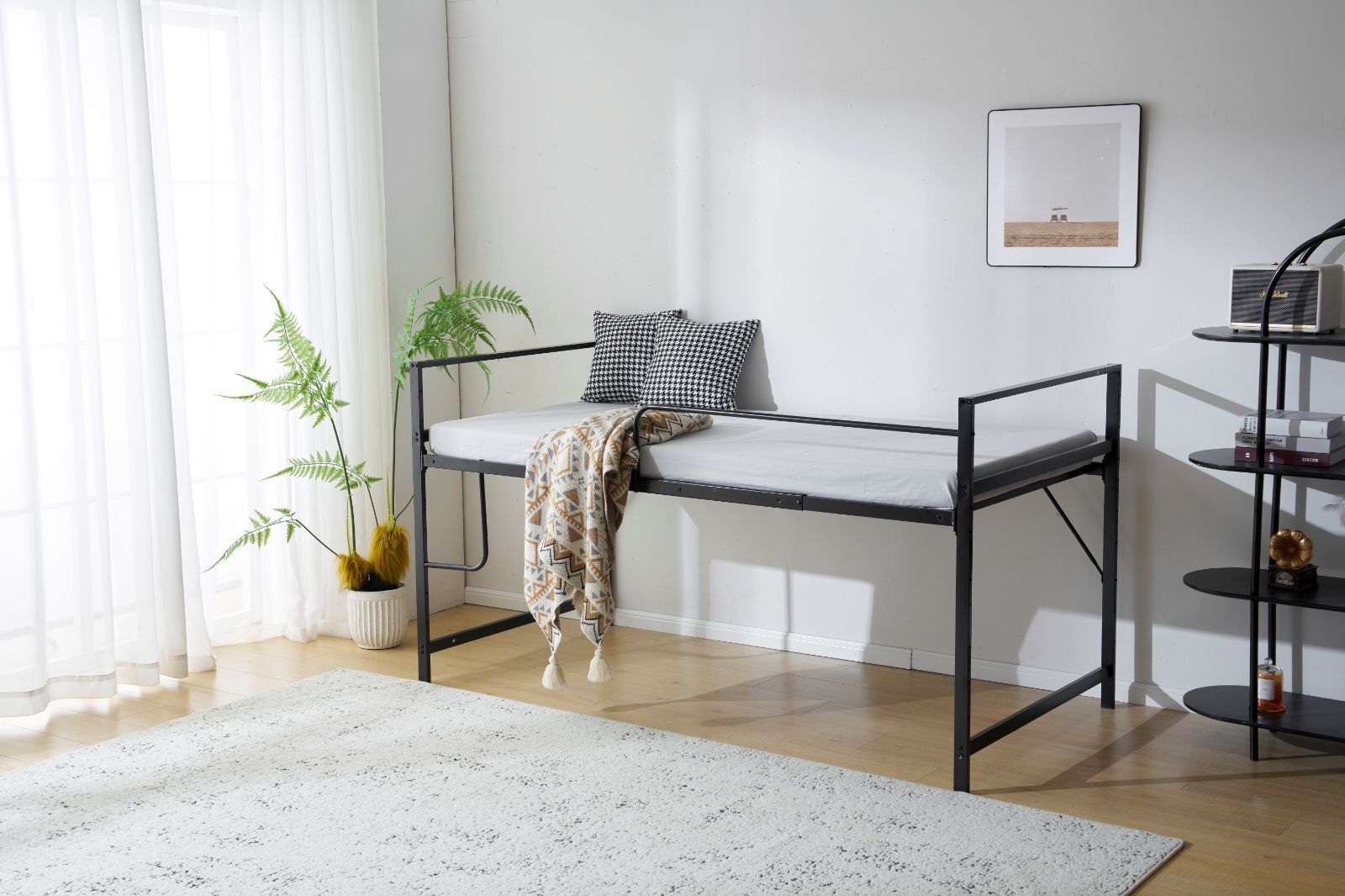 ロフトベッド｜シングル｜高さ110cm｜収納付き｜北欧風｜N511P191254B