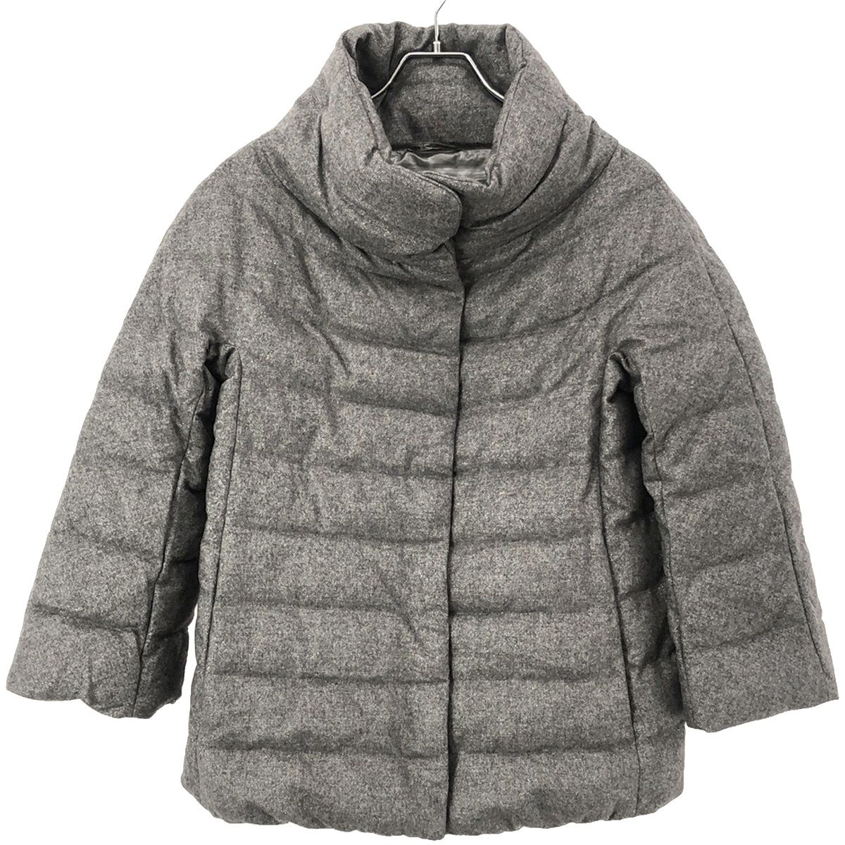 HERNO ヘルノ PIACENZA CLIMA スリット糸ハイネックカシミヤシルクダウンジャケット 28279-26989-3 グレー 36