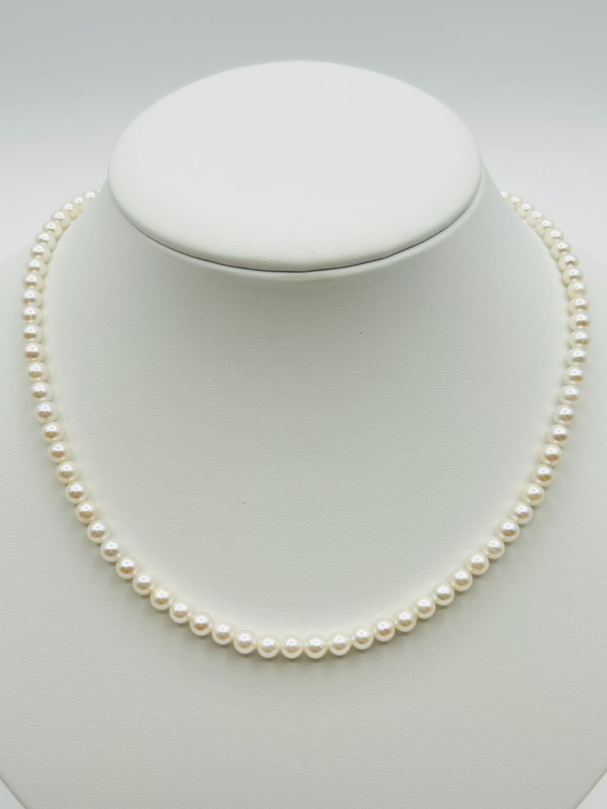 アコヤ パール 真珠 無調色 ネックレス SV シルバー 4.5 5.0mm AKOYA NATURAL