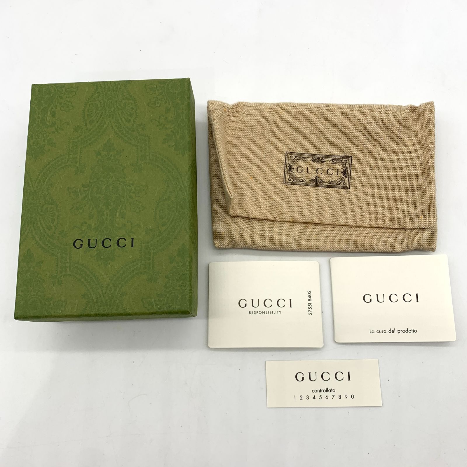 ▼【美品】GUCCI/グッチ プチ GGマーモント レザーキーケース ‎ブラック 456118 CAO0G 1000 付属品あり  S68626568508