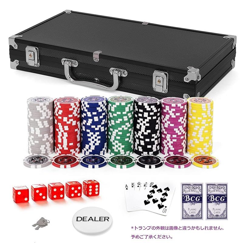 【E】　ポーカーチップセット カジノチップ 楽天市場】COSTWAY ポーカーセット 600枚 数字あり 14gチップ