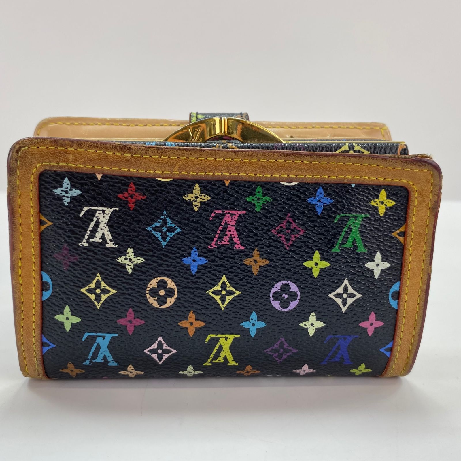 ルイヴィトン マルチカラー 財布 がま口 ポルトフォイユ ヴィエノワ LV ルイヴィトンポルトフォイユヴィエノワ 14144 ブロン(白