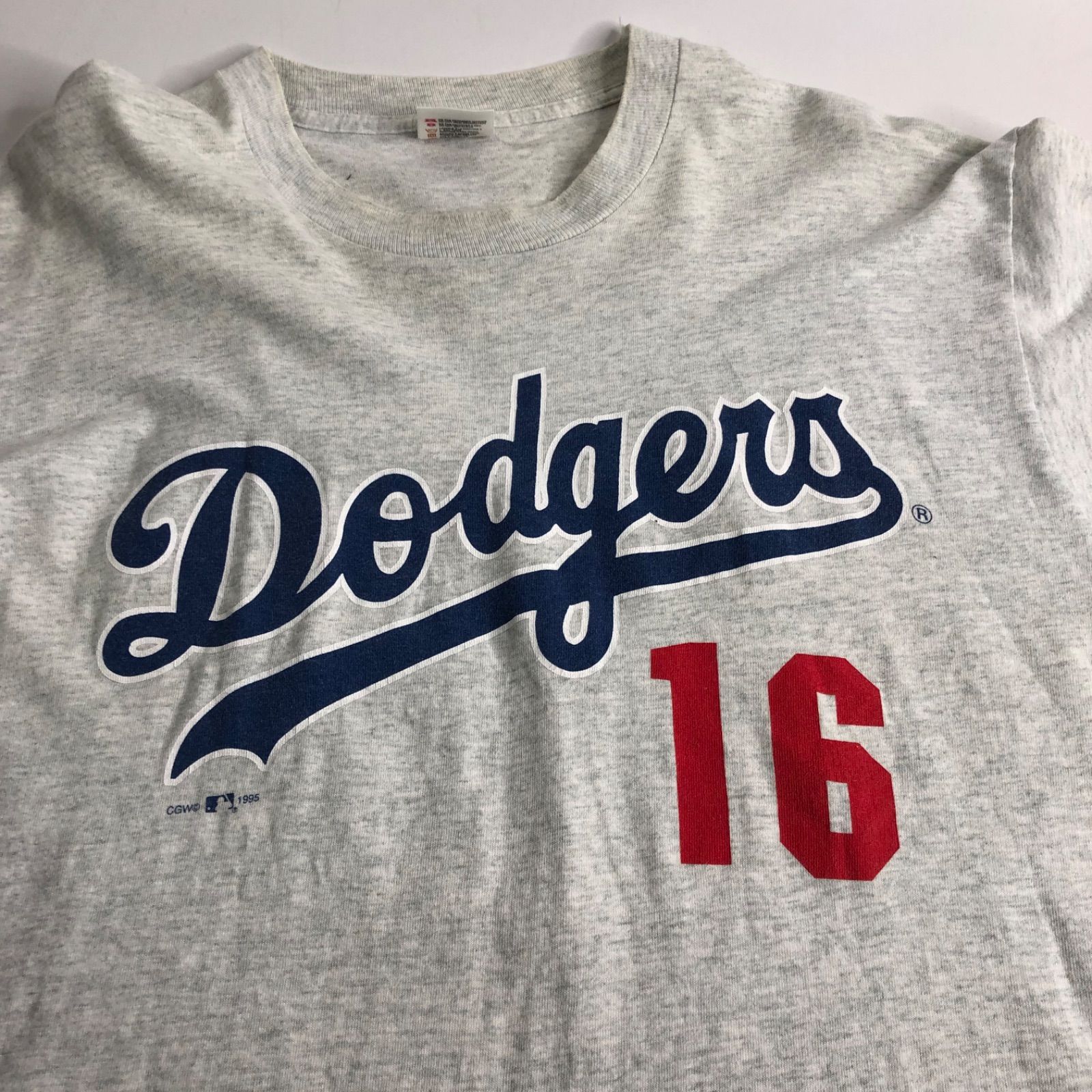 A0306-32-A MLB メンズ Tシャツ ドジャース 野茂英雄 NOMO 16番 グレー