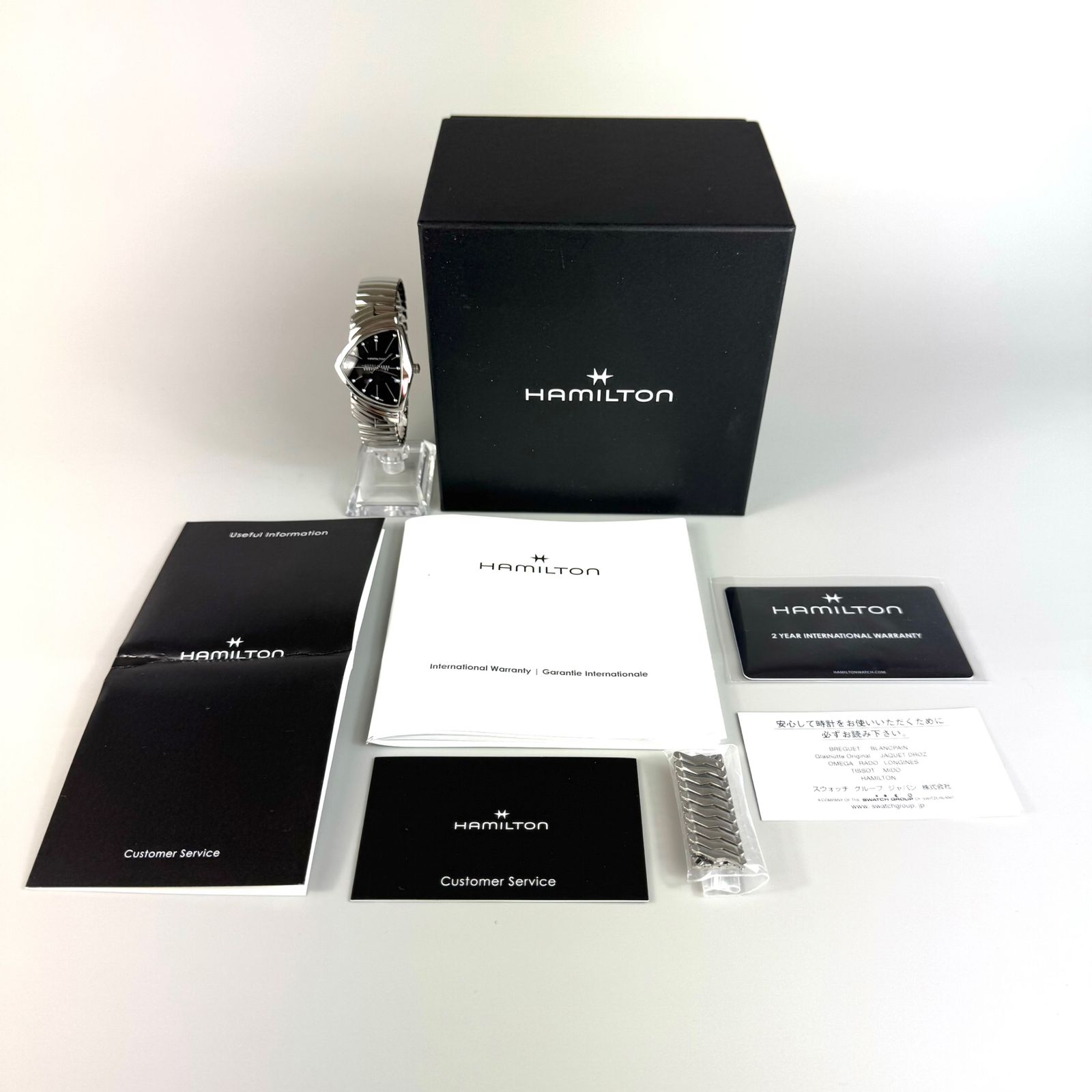 美品】ハミルトン HAMILTON ベンチュラ H244112 クォーツ 蛇腹ベルト 