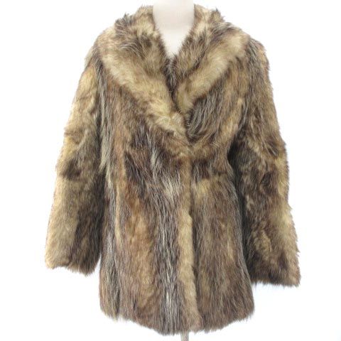 ファリオン FARION フォックスファー 毛皮 コート ハーフ ベージュ