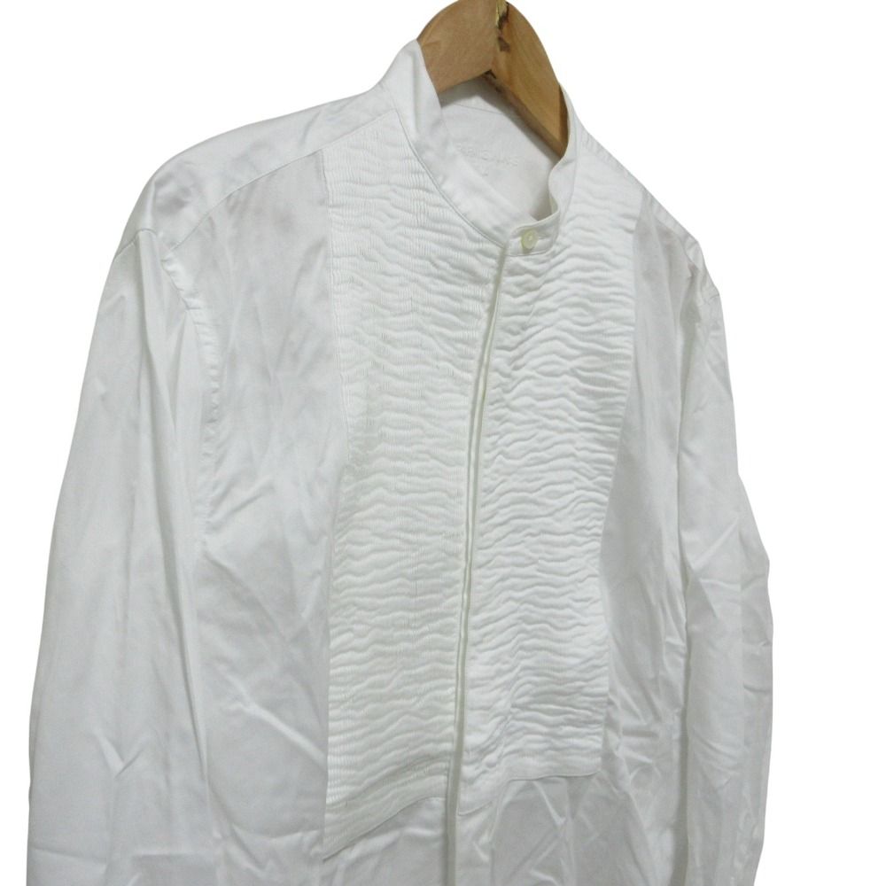 良品 BOURRIENNE Paris X ブリエンヌパリディス バンドカラーシャツ ブラウス 38 ホワイト レディース 古着 中古 USED BOURRIENNE ParisX（ブリエンヌパリディス）の「BOURRIENNE PARIS X