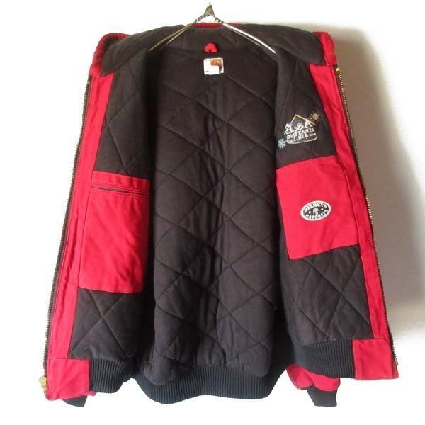 USA製 carhartt J140 RED 企業物 アクティブジャケット L-R 赤 ダック