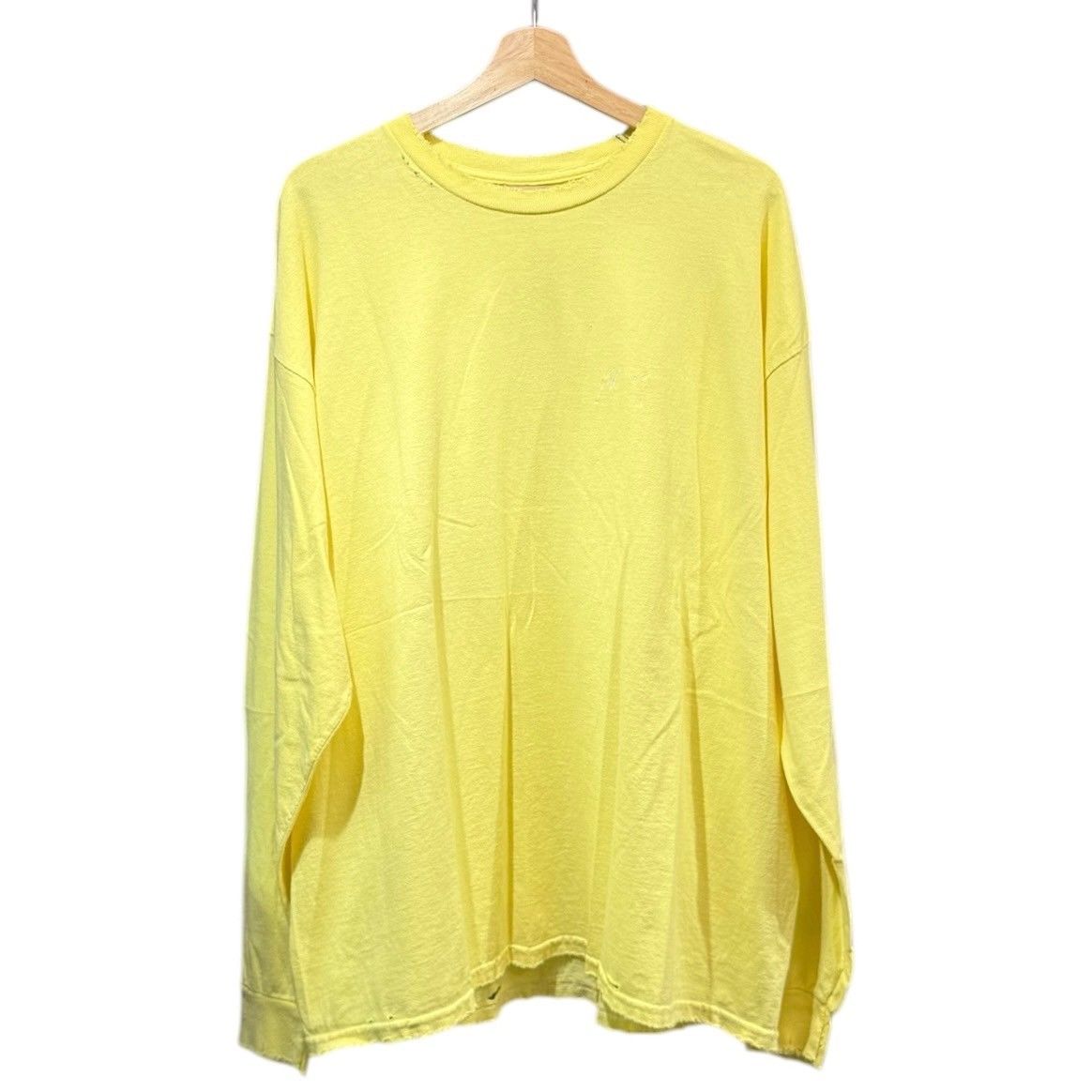 ANCELLM アンセルム 23AW EMBROIDERY DYED LS T-SHIRT ロゴ刺繍ダメージ加工カットソー ANC-CT40 14382