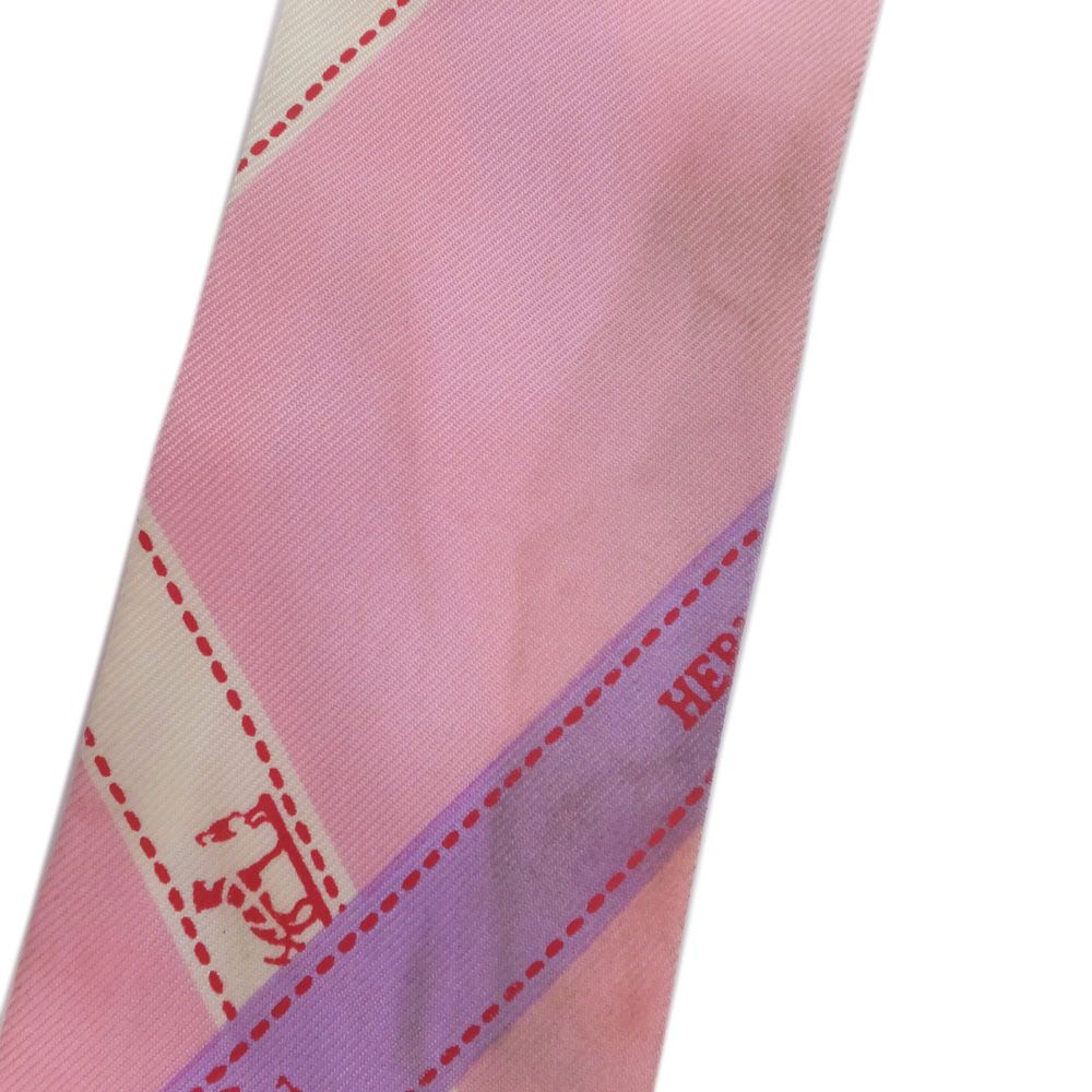 【新作，大得価】 【お得な美品】HERMES エルメス ツイリー　リボン柄　ピンク