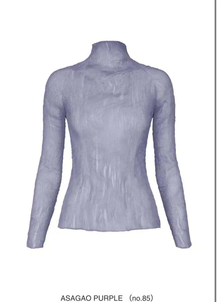 ISSEY MIYAKE イッセイミヤケ シフォンツイスト モックネック ハイネック ロングスリーブトップ アサガオパープル