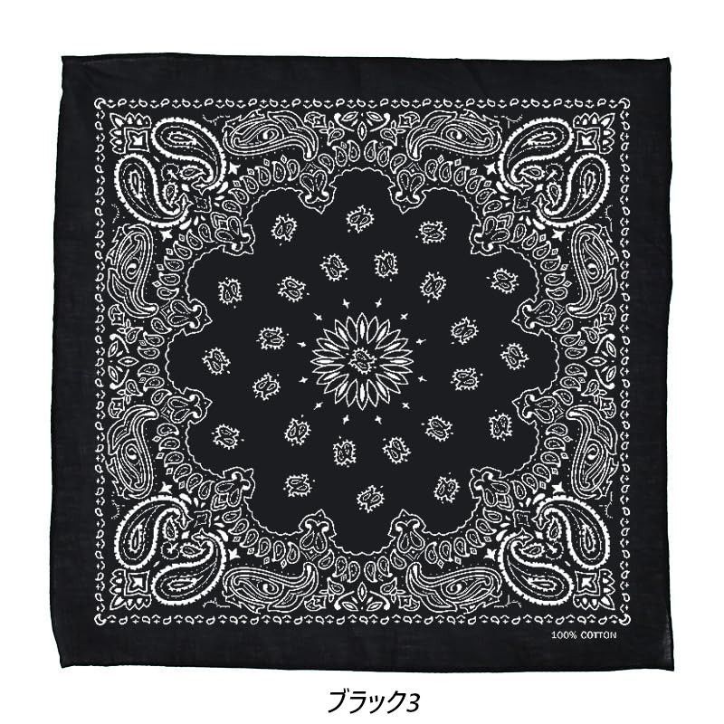 ☆はなはなさま専用です☆XSサイズ　黒ペイズリー　裏地ブラック 新品】 ラージ サイズ バンダナ ペイズリー柄（大判）68×68