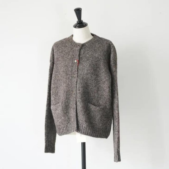 STAMP AND DIARY | エアーアルパカ ニットジャケット ブラウン | スタンプアンドダイアリー カーディガン 羽織