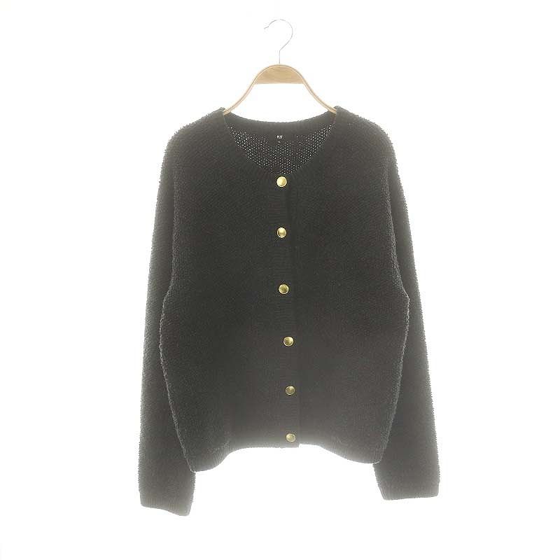 PLST - 【オシャレ⭐PLST】黒　ウールカーディガン　サイズM PLST - PLST プラステ カーディガン ウール 黒 ブラック Sの通販