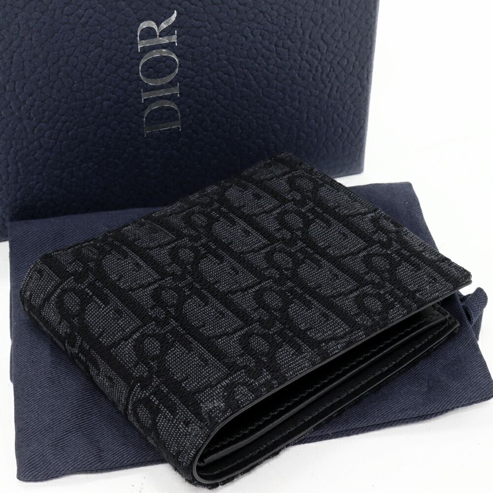 極美品・値下げ不可】ディオール二つ折り財布オブリークジャガード
