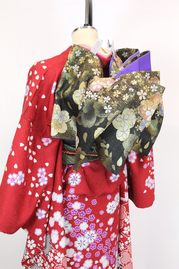 華やか赤の絞り模様♡振袖フルセット 成人式前撮り 振袖フルセット 6点
