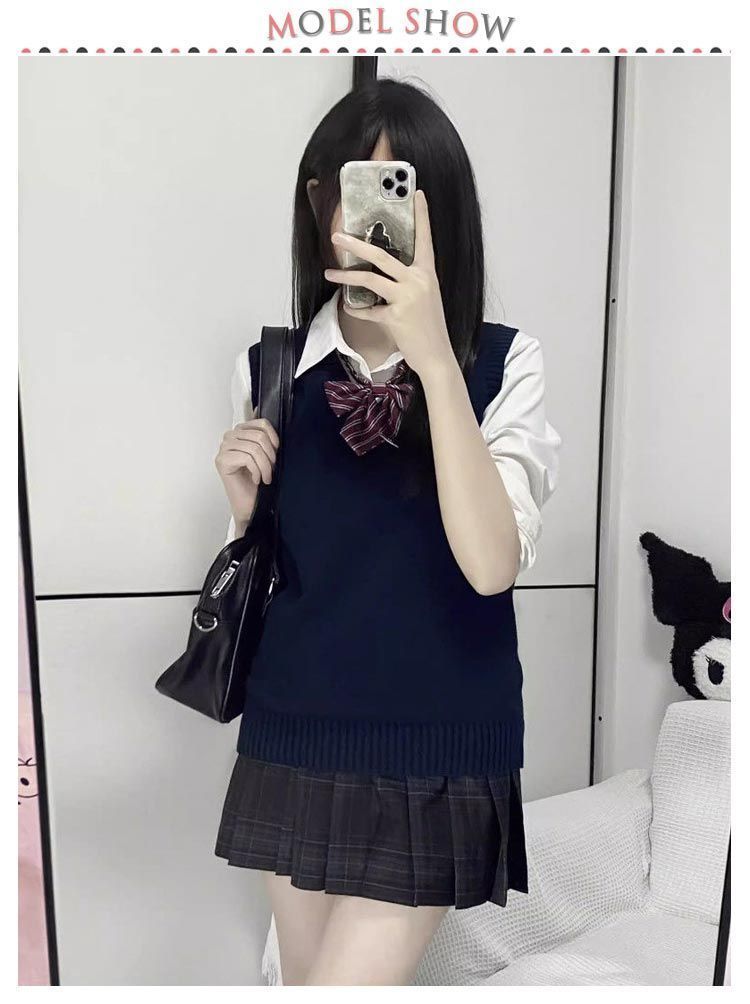 Malbon セーラー襟ニットベスト×スカート S ✨完売希少 美品⛳ ワッペンつきニットベスト制服セット | BODYLINE & LunaBelle