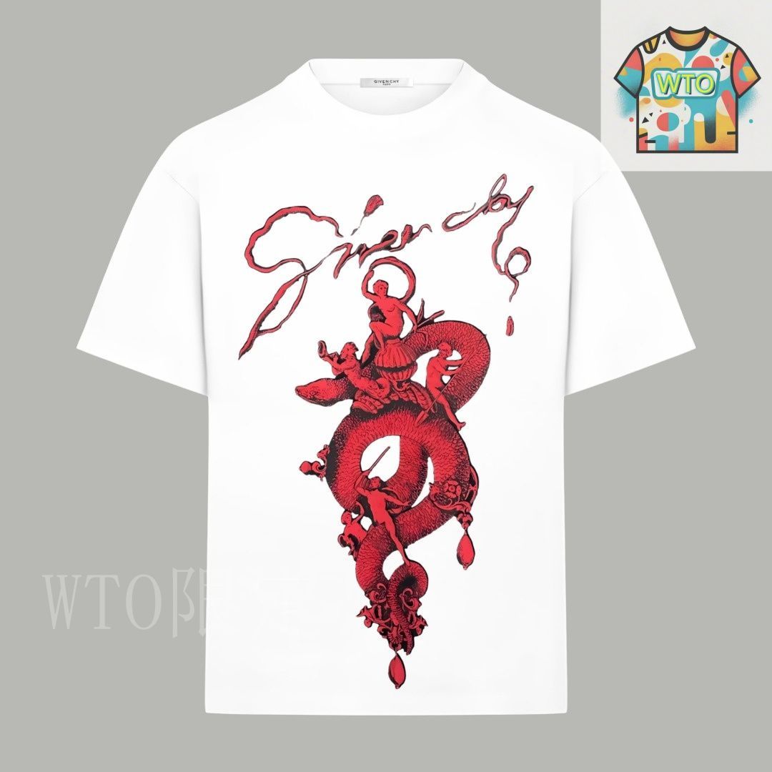 国内発 GIVENCHY スネークロゴコットンクルーネック半袖Tシャツ GIVENCHY ジバンシー Tシャツ ジバンシィ 半袖 クルーネック