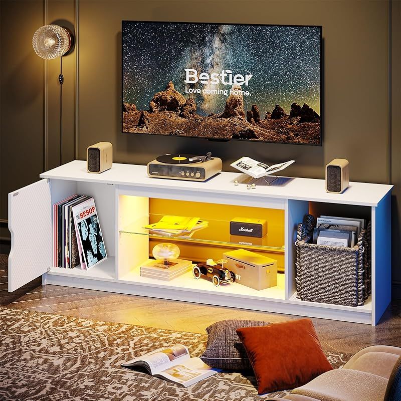 Bestier テレビ台 テレビボード PS5ゲーム機収納対応 幅144.8cm