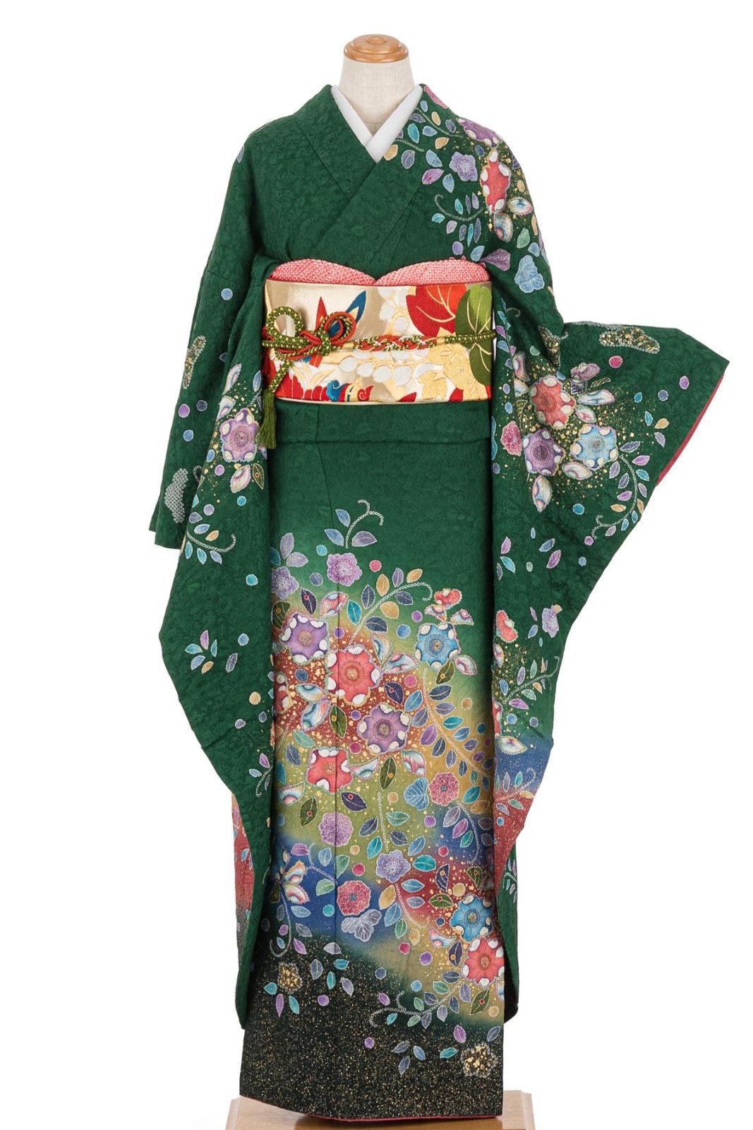 美品　辻が花　銀通し　辻ヶ花　ぼかし　緑　逸品　フルセット　振袖　振り袖 美品 辻が花 銀通し 辻ヶ花 ぼかし 緑 逸品 フルセット 振袖