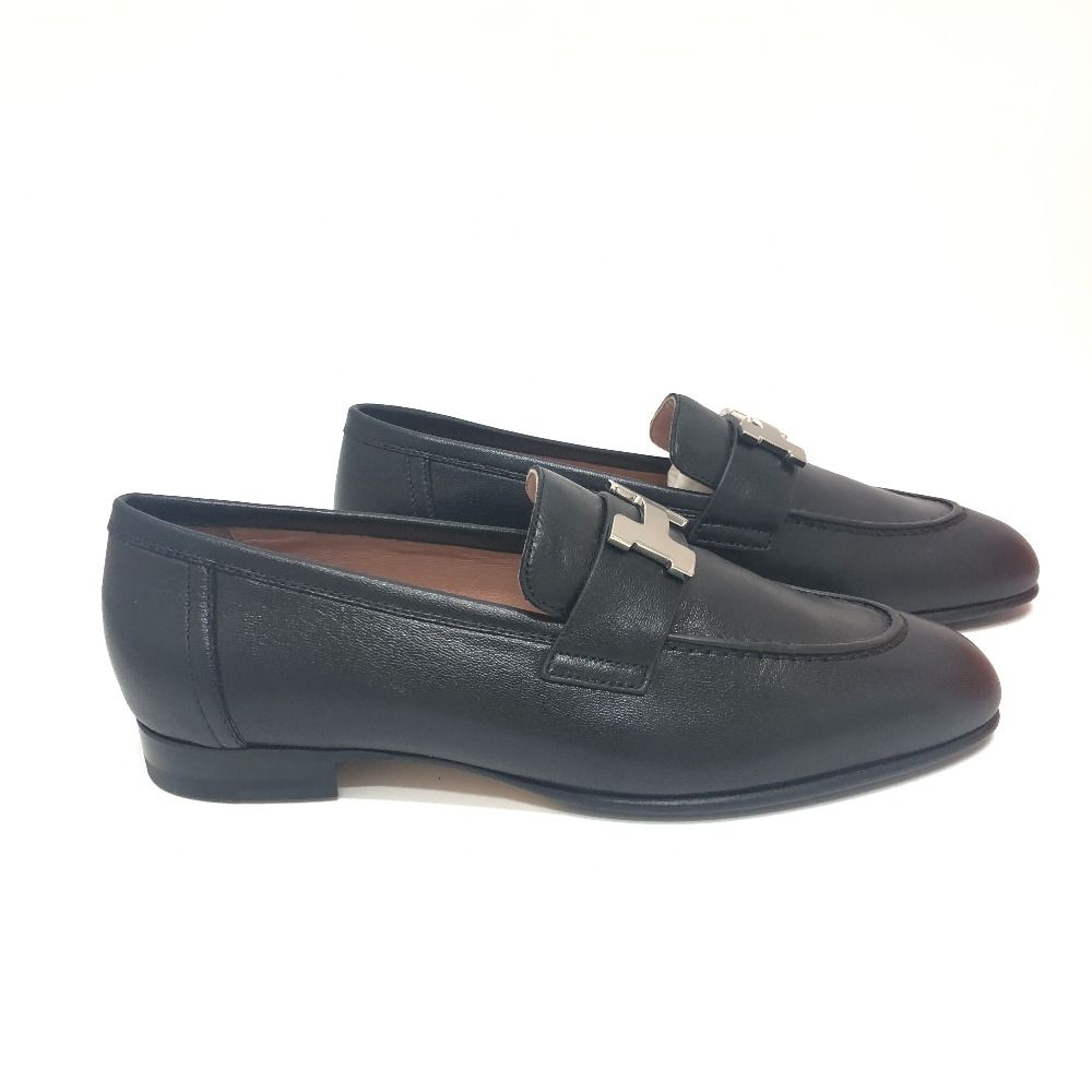 エルメス HERMES ローファー モカシン コンスタンス Hロゴ ブラック HERMES エルメス ローファー モカシン Hロゴ コンスタンス