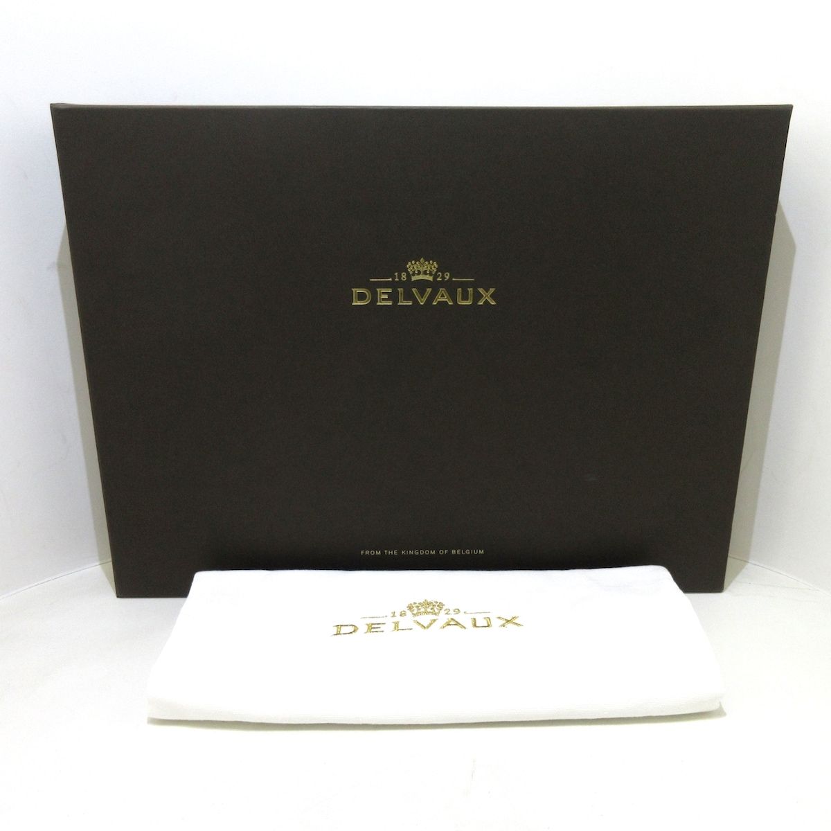 DELVAUX(デルボー) クラッチバッグ フレーム AB0593BJB0ARSDG ナチュラル(アイボリー)×ブランデー(ブラウン) キャンバス×レザー