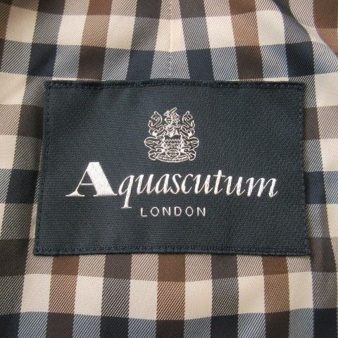 ⭐︎良品⭐︎アクアスキュータム ウールライナー付き クラブチェック Mサイズ アクアスキュータム AQUASCUTUM ステンカラーコート 中綿