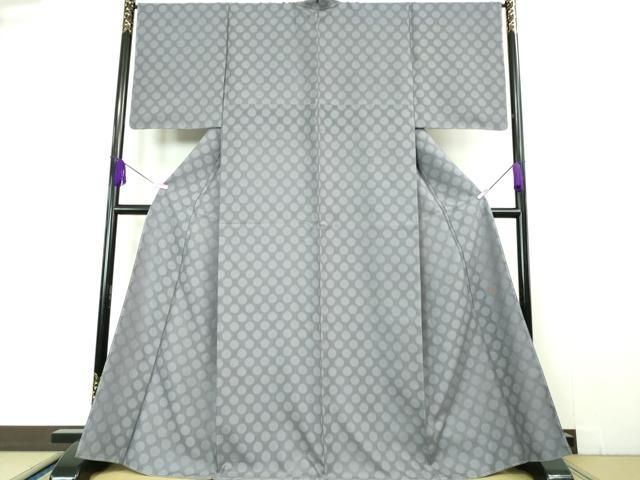 平和屋本店■極上　小紋　紗袷　丸文　ドット　紫苑色地　逸品　未使用　DZAA6002kh5 平和屋本店□極上 小紋 紗袷 丸文 ドット 紫苑色地 逸品 未使用